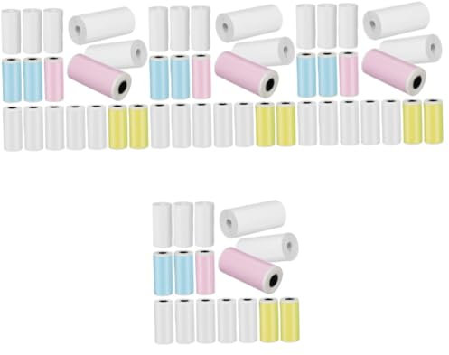 Operitacx 64 Rollos De Papel De Etiqueta De Impresora Papel De Impresora De Color Mini Adhesivo Térmico Pequeña a De Térmico Mini De a a De