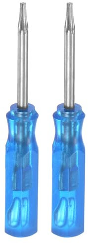 QUARKZMAN 2Pcs Mini Tournevis Torx T5 Magnétique Étoile 45mm Longueur pour Montre Lunettes Électronique Réparation, Bleu