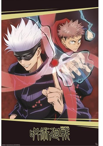 GB eye Jujutsu Kaisen Itadori & Gojo 61 x 91,5 cm / 24,2 x 35,8 Zoll Maxi-Poster – Gerollt geliefert – Kunstposter – Wandposter – Poster & Drucke | Jujutsu Kaisen Merchandising