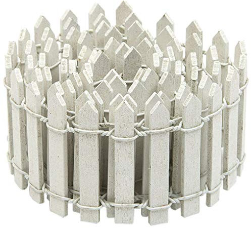Petite clôture miniature en bois Décoration de jardin Barrière de balcon Accessoire pour la maison Intérieur Blanc 100 x 5 cm
