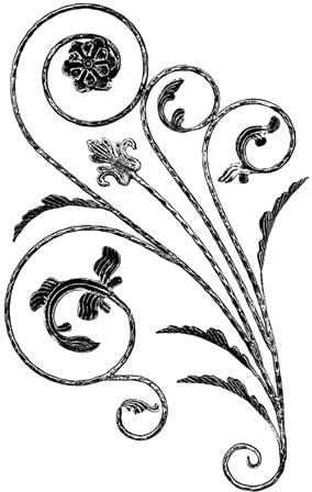 LogistSystem Ornamento in ferro battuto in ferro forgiato, 1080 x 600 mm, ad esempio come elemento per finestre, ringhiere, recinzioni, cancelli, rosette, griglia 13.100