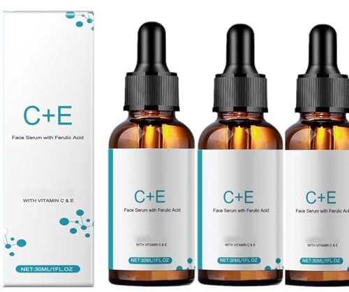 Vitamina C+E, siero per il viso, vitamina CE, con acido ferulico per le donne, vitamina E e siero ferulico, siero di vitamina C per il viso, correttore di punti scuri, antietà Face Care (3)