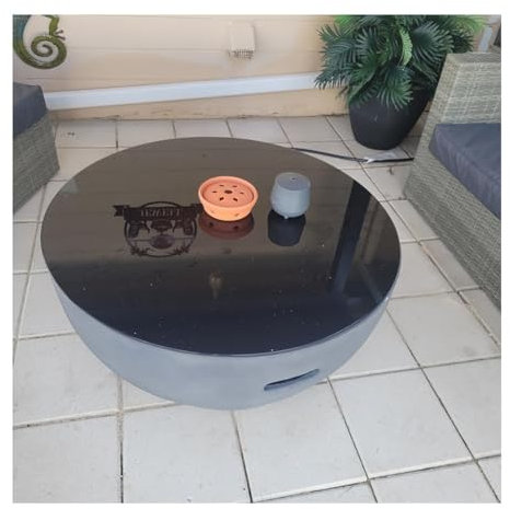 Dessus de table rond en verre trempé de 11 mm d'épaisseur pour table basse de 100 cm Idéal pour la maison ou le bureau Table d'appoint biseautée Bords polis Comptoir en verre