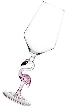 Garneck Verre à Vin Rouge En Verre Dépoli 500ml De Flamant Rose, Gobelet Créatif Pour Fête, Récipient Original Pour Cocktails Et Jus,