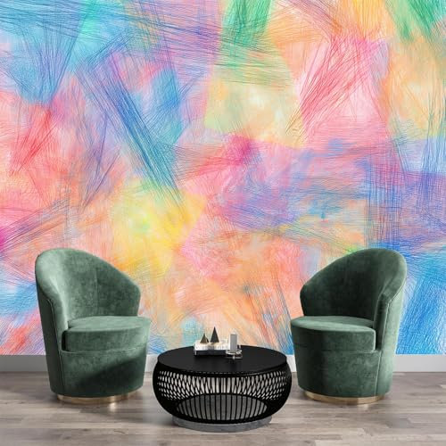 3D Fototapete Abstrakte Kunst,400 x 280 cm (B x H),Moderne Graffiti Kratzer Wandtapete Wohnzimmer Schlafzimmer für Küche, Wandkunst