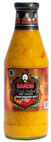 Baron West Indian Hot Sauce 794g – Authentic Caribbean Flavor, Extra Spicy, Perfect for Cooking, Grilling, and Marinades
