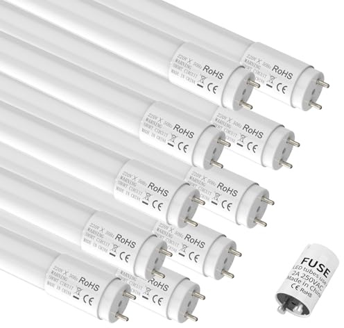 JESLED 10er Pack LED Röhre 150cm T8 G13-18W, 4000K, 2970 Lumen - PC-Material, hohe Lichtausbeute, inkl. Starter - Ideal für Büro, Supermarkt, Lagerhalle