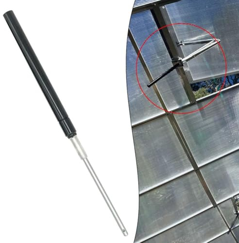 URPIZY Automatischer Gewächshaus Fensteröffner Zylinder Solar-Betrieben, Temperaturgesteuert zur Belüftung, Metall Schwarz Silber, Ersatzteil für Gartenhaus Lüftungsklappe
