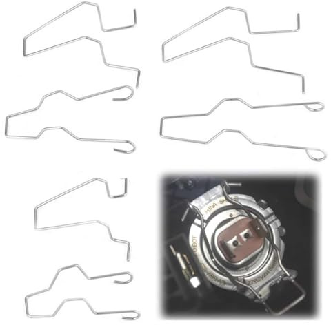 Quesuc 6 Pezzi Clip A Molla Universali Per Fari Clip Di Ricambio Per Lampadine H1, H3, H4, H7 (Argento)