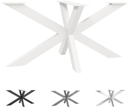 Natural Goods Berlin Tischgestell Spider - Tischgestell Weiß 43 x 58 x 98 cm - Tischbeine Metall Für DIY Couchtisch, Sofatisch - Zentraler Tischfuß Für Möbel - Tischuntergestell, Metallgestell
