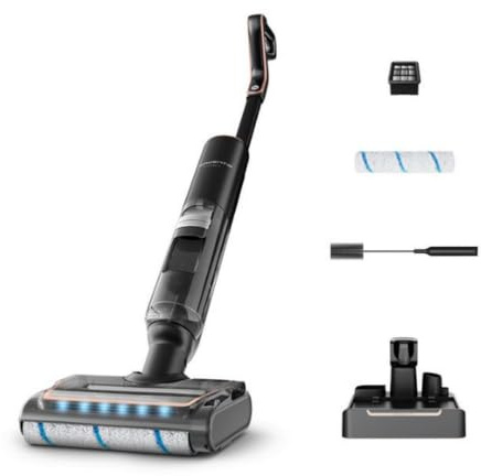 Rowenta X-Clean 7 , Lavapavimenti Senza Fili, Autonomia 50', Tecnologia Smart, Assistente Vocale, Autopulizia e Asciugatura, Luci Led, Pulizia Bordi, GZ5736