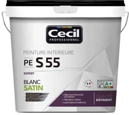 Cecil Peinture satinée PE S55 Blanc 5 L