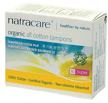 Natracare 100% Organic Cotton Tampons - Super - 10 Pack