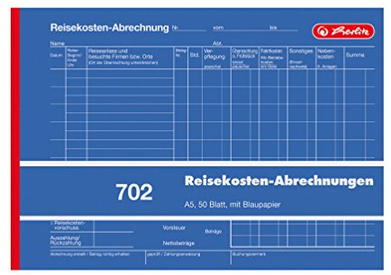 Herlitz Reisekostenabrechnung A5, 1 Stück, 50 Blatt