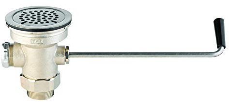 T&S Brass Waste Drain Valve, Twist Handle, 3-1/2 X 2 & 1-1