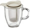 Bodum YO-YO Glass Mug with Tea Strainer (0.35 L/12 oz) - Off white