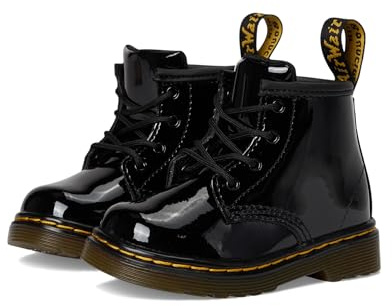 Dr. Martens Girls 1460 Lamper Boot, Black Patent, 4 Little Kid