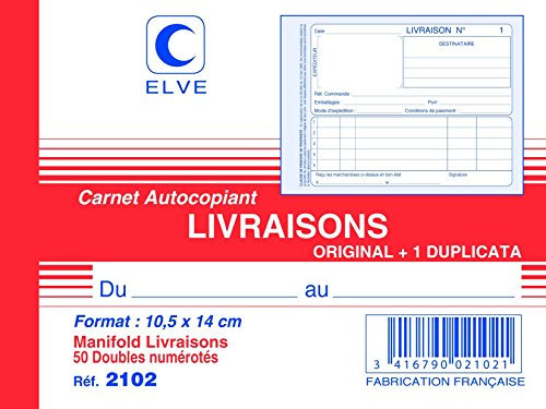 ELVE CARNET 'LIVRAISONS' 105X140 50/2 (par 10)