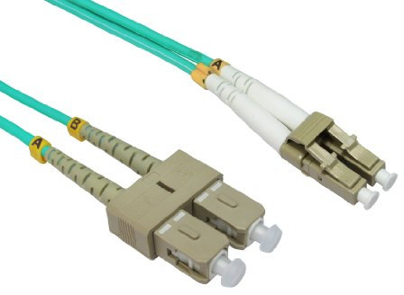 OM4 Aqua Fibre Optique LC SC Duplex mm 50 125 Patch Lszh câble 2 m