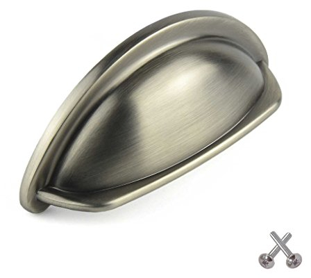 Pewter Cup Kitchen Cabinet Door Handle Cupboard Drawer Bedroom Furniture Handles knobs Pull