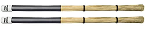 ProMark Broomsticks - Hybrid of Drum Brushes and ProMark Rods - Adjustable O-rings for Control of Bristle Spread - Handmade from Real Broomcorn - Medium - 1 Pair