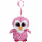 Carletto Ty 36641 Glider Penguin Ty 36641-Glider Clip, Pinguin mit Glitzeraugen, Beanie Boo's, 8.5 cm, pink, Rosa