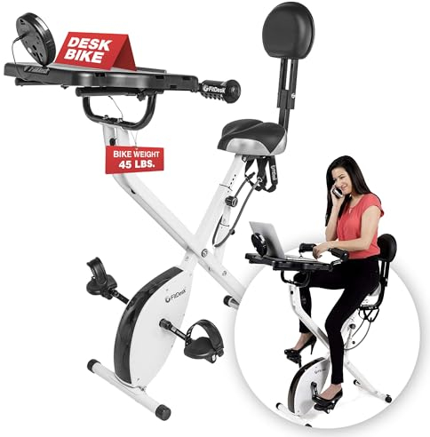 FitDesk Unisex Erwachsene 3.0 Schreibtisch Heimtrainer, weiß, M