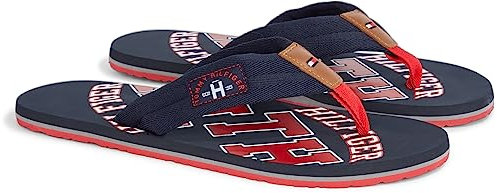 Tommy Hilfiger Herren Flip Flops Essential TH Beach Sandal Badeschuhe, Blau (Midnight), 41 EU