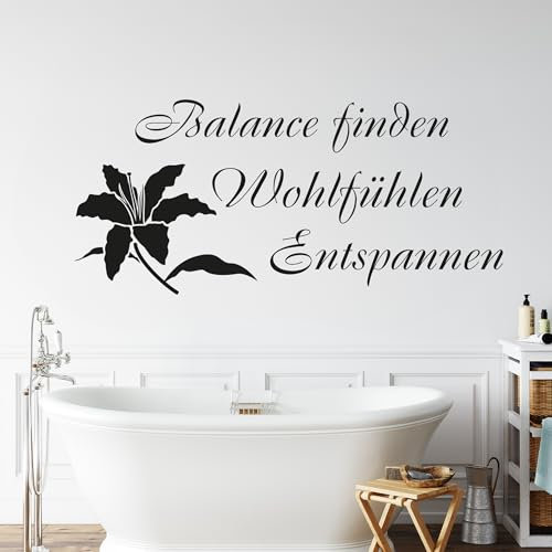 GRAZDesign Wandtattoo Bad Sprüche Balance finden Wandaufkleber Bad Deko - 66x30cm / 091 gold