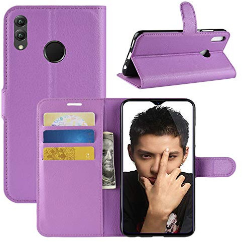 HualuBro Coque Huawei Honor 8X, Premium Étui en Cuir PU Leather Wallet Portefeuille Housse Flip Case Cover avec Cartes Slots pour Huawei Honor 8X Smartphone (Violet)