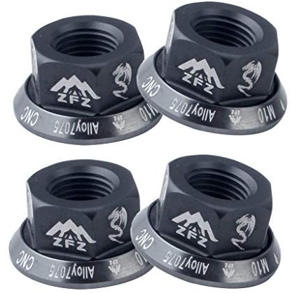 P Prettyia 4Pcs Durable Track Wheel Nuts Bicycle BMX Fixie M10 Axle Screw for Rear Hub, Titanium