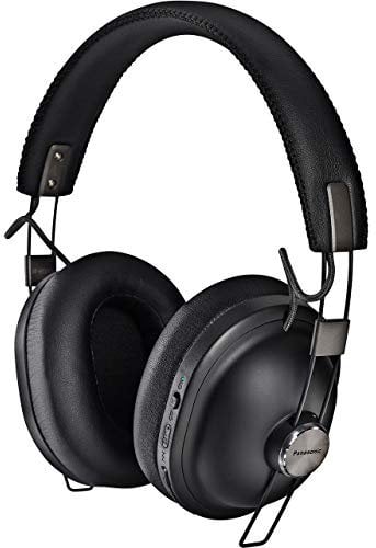 Panasonic RP-HTX90NE-K Wireless Overhead Bluetooth, Noise Cancelling Headphones with Microphone and Smart Voice Control, Retro Look and Comfortable Design Includes Detachable Cable - Black