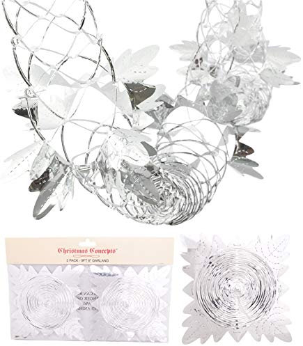 Christmas Concepts® Pack Of 2 9ft Foil Garland Festive Hanging Decorations - Christmas Decorations (Silver)