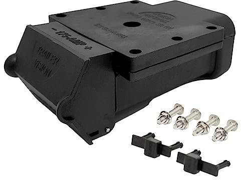 Trailer Vision 175A Anderson Plug Mount - 175 Amp Anderson Connector Cover with LED - Fits SB 175, Wire Gauge 2-1/0 AWG - UV Insulated Protection for Solar, Electrical, Marine, RV, ATV, 4WD - Black