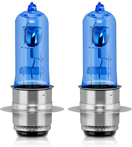 DZG H6M/ P15d-25-1/ T19/ M5 Halogen-Scheinwerferlampen-Ersatzsatz 35/ 35W 5000K Warmweiße Lampe 12V Motorrad/Rollerlampe, 2 Stück