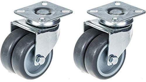 Doppelrollen, 75 mm, Gummi, 200 kg Tragkraft, Grau, 2 Stück