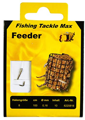 FTM Feeder Haken gebunden 14 / 100cm / 0,14mm / 10 Stück