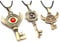 FEIDIAO Zlda Mode Collier Zlda Modèle clé Porte-clés Cadeaux de fête Zlda Collier couple Link Ensemble de colliers soeurs 3pcs (A)