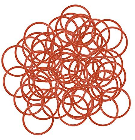 sourcing map Silicone Joint Torique 24mm OD 21mm ID 1.5mm Largeur VMQ Anneaux étanchéité Joint Rouge Paquet de 50