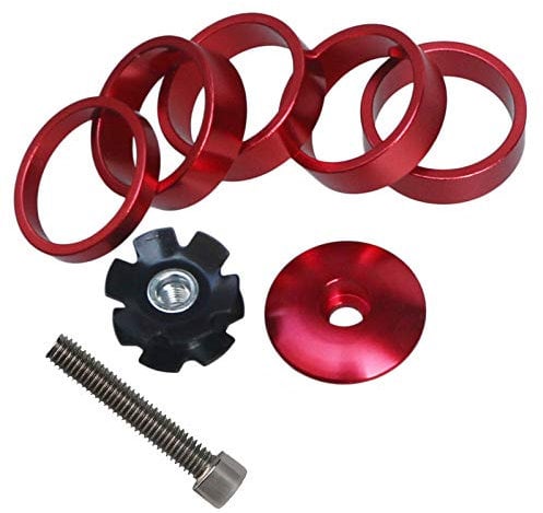 GANOPPER Headset Spacer 1 1/8 Mountain Bike MTB Stem Spacer Road Bicycle Handlebar Stem Cap Headset Star Nut with Bolt for Bicycle Steerer Fork