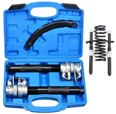 Prokomon 2 Pcs Coil Spring Compressor Tool - Heavy Duty Macpherson Strut Spring Compressor Tool with Safety Jaws and Holder, Max Load.2645LB (red)