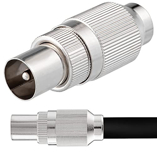 1x IEC Koax Stecker Antennen Kabel Kupplung Metall Demontierbar TV SAT HD 4K UHD