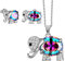 Rainbow Mystic Topas Elephant Schmuck Set für Frauen Mädchen Boho Schmuck 925 Silber Ethnic Tribal Elephant Halskette Ohrringe Set Weihnachtsschmuck Geschenk für Ihr Freundschaftsgeschenk FS0190T