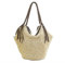 FJZFXKZL Strandtasche Stroh, Quaste Stroh Damen Umhängetasche Lässig Große Kapazität Rattan Handtasche Damen Wicker Weave Beach Handtasche Damen Tasche (Color : Beige)