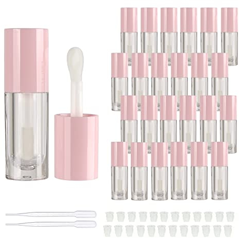 COSIDEA 6ml Große Doe Foot Zauberstab - 14 Klobige Lipgloss-Röhren für DIY, Rosa Runde Behälter mit Dickem Zauberstab, Pink, 14 Stück