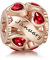 NINGAN Charm in oro rosa in argento 925, gennaio pietra natale perline adatto per braccialetti da donna regalo di giorno festivo