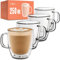 Cosumy 8 Doppelwandige Cappuccino Thermogläser mit Henkel 250ml - Halt die Temperatur länger - Schutz deine Hände - Mit Geschenkbox