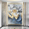 Handgemalte Acrylbilder Abstrakt,Moderne Kunst Handgemalte Leinwandbilder Original Blumenölgemälde Goldfolie Strukturierte Kunstwerke Rahmenlose Wandmalerei Wohnkultur Für Wohnzimmer Schlafzimmer
