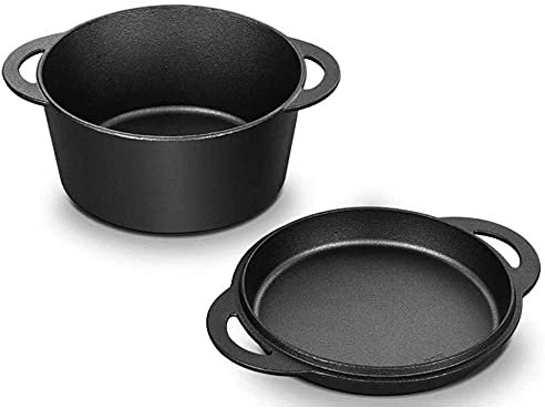 ZAANU Non-Stick Anti-Scratch Pan,Casserole Cast Iron Cooker Soup Pot Uncoated Non-stick Pan thick Iron Cooker Pot Cooking Crock Pot