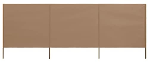 Annlera 3-teiliges Windschutzgewebe 400x160 cm Taupe Senkrechtmarkise Außen Paravent Outdoor Wetterfest Trennwand Garten Balkon Sichtschutz für Garten Terrasse Windschutz Und Privatsphäre Schutz